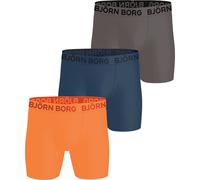 Herren Boxershorts Björn Borg Sports Microfiber 3P - blue/orange/grey - Mehrfarbig (XL)