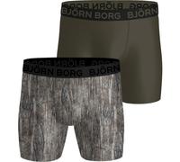 Björn Borg Sport Mikrofaser Boxer 2er-Pack Herren S Grün/Grau