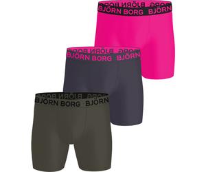 Björn Sports Microfibre Boxer 3er-Pack M Pink/Grau