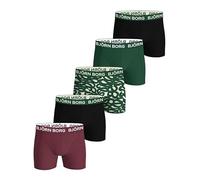 Bjorn Borg Premium Cotton Stretch Boxershorts für Herren - 5er Pack | Atmungsaktive & Bequeme Unterwäsche, Schwarz/Grün/Kastanienbraun, L
