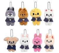 BJPERFMS Stray Kids Schlüsselanhänger, 12cm Skzoo Plüsch Schlüsselanhänger, Stray Kids Plüschpuppe Keychain, SKZ Anhänger, Kpop StrayKids Merch für Fans (Skzoo)