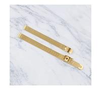 BJQZX Uhrenarmband Universal Edelstahl Metall Slim Armband 8mm 10mm 12mm 14mm 16mm 18mm 20mm 22mm 24mm Gurt (Band Color : Gold, Band Width : 8mm)