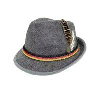 Bkazwe Trachtenhut Herren Damen Bayerischer Oktoberfest Filzhut mit Feder für Oktoberfest, Volksfest, Karneval und Mottoparty, Verstellbare Kopfbedeckung Trachtenhut Filz mit Kordel Bierfest Hut