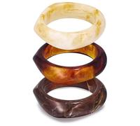 BKEPDY 3 Stück Bunte Harz Armband Breite Unregelmäßige Geometrische Armbänder Boho Mode Schmuck Accessoires Ideal für Besondere Anlässe & Tägliches Tragen (Set B)