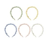 BKEPDY 5 Stück Haarreifen Damen Geflochtene Stirnbänder Boho Haarband Rutschfest Modisch Süßes Mehrfarbig für den Alltag Partys Versammlungen Reisen