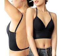 BKEPDY BH mit Niedrigem Rücken für Frauen Push-Up BH Tiefer V-Ausschnitt Tiefer Rückenfreier BH Multiway-Träger Wandelbarer Trägerloser BH Draht-Hebe-BH für Rückenfreie Kleider