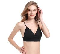 BKEPDY Damen BH mit Tiefem Rücken für Frauen Deep V Multiway Plunge Bra Push-Up BH Unterwäsche Rückenfreier BHS Unterwäsche Abnehmbar Wandelbarer Träger (Schwarz S (32/70ABC))