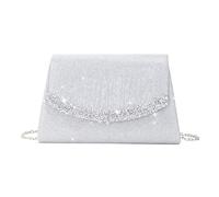 BKEPDY Damen Clutch Sparkly Glitter Abendtasche Elegant Brauttasche Clutch mit Abnehmbarer Kette Elegante Cross Body Umhängetasche für Hochzeit Party Bankett Feiertage