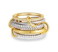 BKEPDY Damen Stapelringe Set Goldene Edelstahlringe Anlaufbeständig Wasserfest Modisches Schmuckset für Alltag und Besondere Anlässe