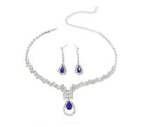 BKEPDY Elegantes Schmuckset für Damen Ohrringe und Halskette aus Silber 925 Perfekt für Hochzeiten und besondere Anlässe Glänzendes Design Ideal für Abendkleider und Dirndl