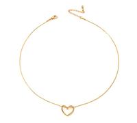 BKEPDY Halsketten für Frauen Klassisch Kette Unregelmäßige Herz Damen Halskette Gold Silber Weißgold Mama Tochter Freundin Schwester Anhänger Halskette für Frauen Mädchen