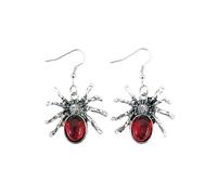 BKEPDY Spinnen Ohrringe Gothic Spinnen Ohrstecker Ohrringe Übertrieben Punk Zirkonia Ohrstecker Halloween Gruselige Ohrringe Kostüm Ohrringe Schmuck Für Frauen (Silber)