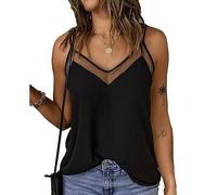 BKEPDY Tank Top Damen Vausschnitt Spaghettiträger Tops Sommer Elegant Ärmellos Trägertop Basic Tops Weste Ärmelloses Shirt Casual Oberteile Alltag Bluse