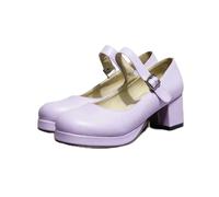 BKYWJTR6 Braut Hochzeit Große Größe Süße Lolita Mädchen Rot Schwarz Schnalle Dekoration Casual Mary Janes Plattform Schuhe Frauen Gothic Stil, Mattes Leder a, 46 EU