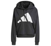 adidas Women's Essentials Big Logo French Terry Loose Hoodie, Black/White, L