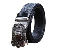 Black a,115CM/45.3'',Western-Ledergürtel Mit Automatischer Cowboy-Schnalle, Ratsche, Cowboy-Gürtel Für Herren, Blumenprägung, Gravurgürtel Für Jeans Hosen
