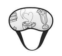 Black Afternoon Tea Print Schlafmaske, Augenschlafmaske für Damen und Herren für totale Dunkelheit, reduziert geschwollene Augenmaske