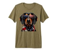 Black and Tan Coonhound Dog 4. Juli Amerikanischer Besitzer USA Premium T-Shirt