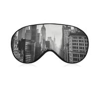 Black and White New York Schlafmaske, lichtblockierende Augenmaske, bequem und weich, Augenabdeckung mit Gummiband, geeignet für Männer und Frauen, geeignet für Reisen/Schlafen