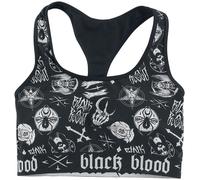 Black Blood by Gothicana Bikinioberteil mit Okkulten Symbolen Bikini-Oberteil schwarz in L