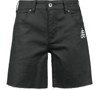 Black Blood by Gothicana Coated Shorts with Small Embroidery Short schwarz in 28