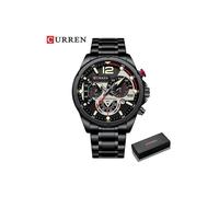 (Black Box) Curren Fashion Quarzuhren Herren Casual Sport Armbanduhr mit Edelstahl Chronograph