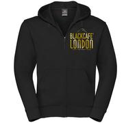 Black-Cafe London Classic Zip Hoodie, schwarz-gold, Größe M für Männer