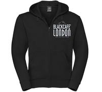 Black-Cafe London Classic Zip Hoodie, schwarz-weiss, Größe M für Männer