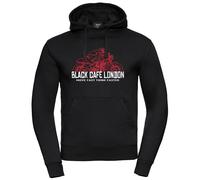 Black-Cafe London Fast Live Hoodie, schwarz-rot, Größe S für Männer