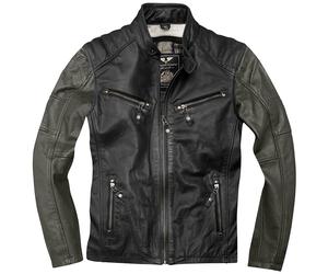 Black-Cafe London Firenze Lederjacke, schwarz-grün, Größe 56 für Männer