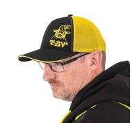 Black Cat Black and Yellow Trucker Cap - Angelcap, Cappy, Kopfbedeckung, Anglercap
