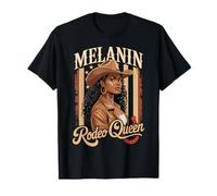 Black Cowgirl Amerikanische Flagge Patriotische Melanin Queen Texas T-Shirt