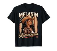 Black Cowgirl Amerikanische Flagge Patriotische Melanin Queen Texas T-Shirt