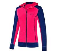 Black Crevice Damen Merino Kapuzenjacke, steel blue/pink, 40