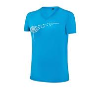 Black Crevice Damen Merino T-Shirt Blau I Größe 38 I T-Shirt mit V-Halsausschnitt I 38% Merino Wolle, 57% Tencel™ Lyocell, 5% Elastane I Atmungsaktiv & Feuchtigkeitsregulierend