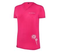 Black Crevice Damen Merino T-Shirt Pink I Größe 42 I T-Shirt mit V-Halsausschnitt I 38% Merino Wolle, 57% Tencel™ Lyocell, 5% Elastane I Atmungsaktiv & Feuchtigkeitsregulierend