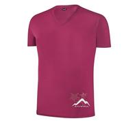 Black Crevice Damen Merino T-Shirt Rhododendron I Größe 42 I T-Shirt mit V-Halsausschnitt I 38% Merino Wolle, 57% Tencel™ Lyocell, 5% Elastane I Atmungsaktiv & Feuchtigkeitsregulierend
