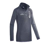 Black Crevice Damen Microfleece Zipper Shirt Second Layer, Anthracite/Grey, 40