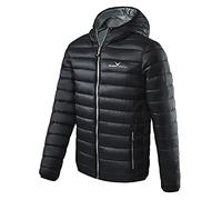 Black Crevice Herren Steppjacke I wind- & wasserabweisende Herren-Jacke I Steppjacke mit Kunstfaserfüllung I Steppjacke mit Kapuze, schwarz/silber, 60
