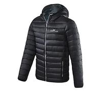 Black Crevice Herren Steppjacke I wind- & wasserabweisende Herren-Jacke I Steppjacke mit Kunstfaserfüllung I Steppjacke mit Kapuze, schwarz/weiß, 56