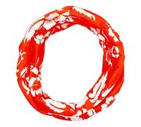 Black Crevice Multifunktionstuch, Kopftuch, Halstuch, Bandana, rot mit weißen Blumen