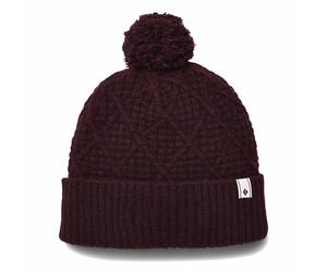 Black Diamond Cable Cuff Pom Beanie, blackberry