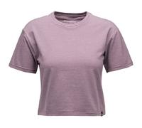 Black Diamond Women's BD Stripe Crop Short Sleeve Tee T-Shirt, M, fig-soft lilac