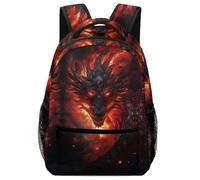 Black Drache Kinderrucksack Tier Schultaschen Casual Daypack Buchtasche Reiserucksäcke Für Schüler Erwachsene One Size