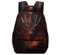 Black Drache Schulrucksack Mädchen Jungen Tier Ranzen Büchertaschen Buchtasche Büchertasche Für Teenager Kinder One Size