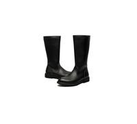 (Black, EUR 37) Mens Military Boot Knee High Leather Outdoor Riding Casual Flat Equestrian Shoes