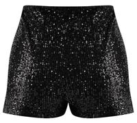 Black Extra/Super Mini Knitted Sequin Shorts Tpraw26Sr00006