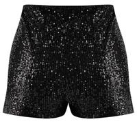 Black Extra/Super Mini Knitted Sequin Shorts Tpraw26Sr00006
