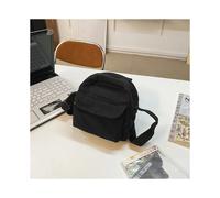 (Black) Fashion Small Canvas Crossbody Bags for Women Mini Shoulder Phone Purse Girl Student Cotton Cloth Mini Female Handbags Flap