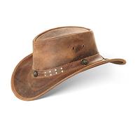 Black Forest Fox Buffalo Bill Herren Damen Western Cowboy Leder Hut Fuchs Braun Größe L